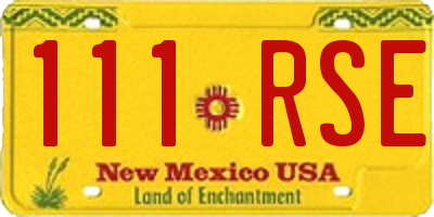 NM license plate 111RSE