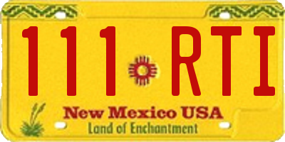 NM license plate 111RTI