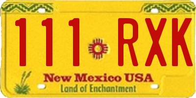 NM license plate 111RXK