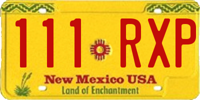 NM license plate 111RXP