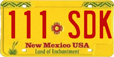 NM license plate 111SDK