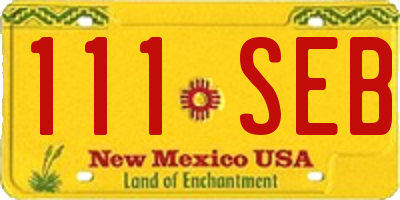 NM license plate 111SEB