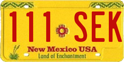 NM license plate 111SEK