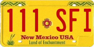 NM license plate 111SFI