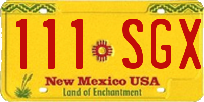 NM license plate 111SGX