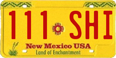 NM license plate 111SHI
