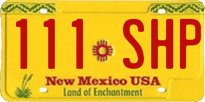 NM license plate 111SHP