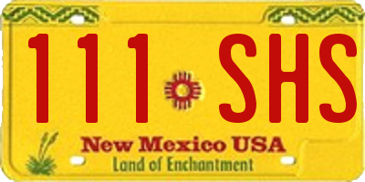 NM license plate 111SHS