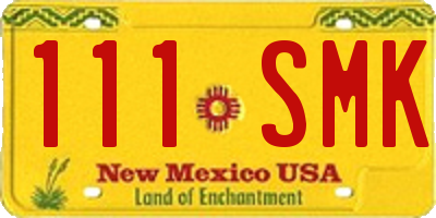 NM license plate 111SMK