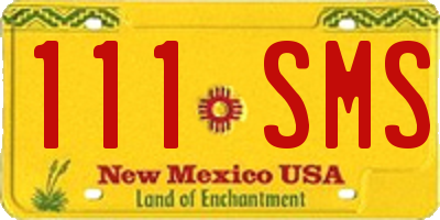 NM license plate 111SMS