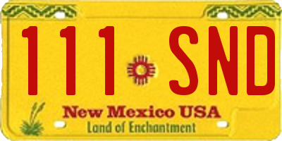 NM license plate 111SND