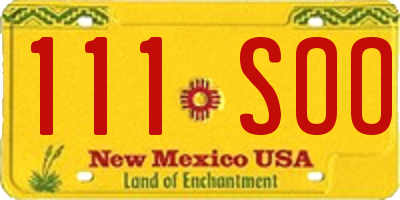 NM license plate 111SOO