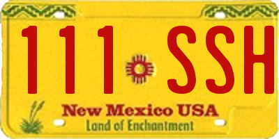 NM license plate 111SSH