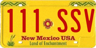 NM license plate 111SSV