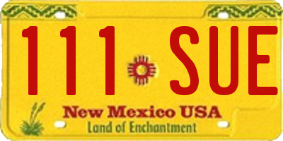 NM license plate 111SUE