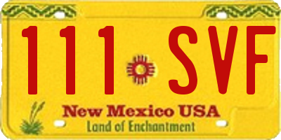 NM license plate 111SVF