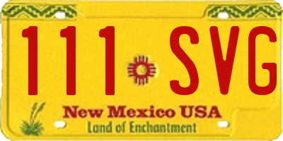 NM license plate 111SVG