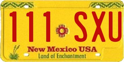 NM license plate 111SXU
