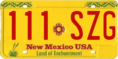 NM license plate 111SZG