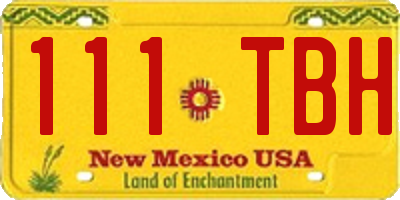 NM license plate 111TBH