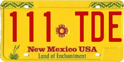 NM license plate 111TDE