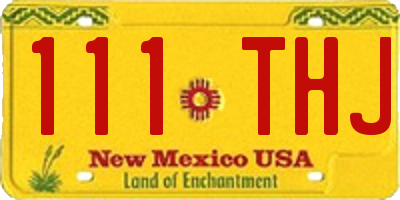 NM license plate 111THJ