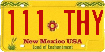 NM license plate 111THY