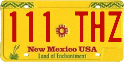 NM license plate 111THZ