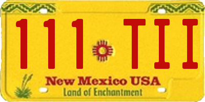NM license plate 111TII