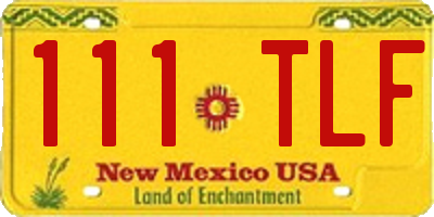 NM license plate 111TLF