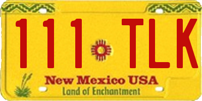NM license plate 111TLK