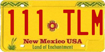 NM license plate 111TLM