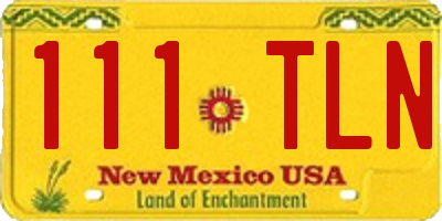 NM license plate 111TLN
