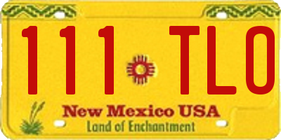 NM license plate 111TLO