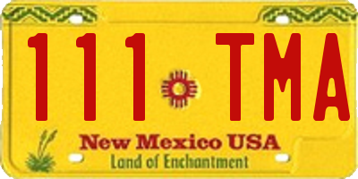 NM license plate 111TMA