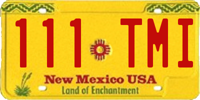 NM license plate 111TMI