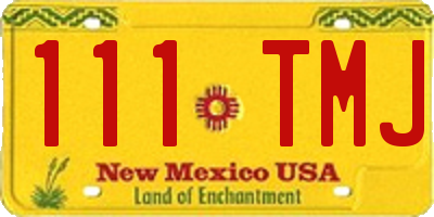 NM license plate 111TMJ
