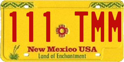 NM license plate 111TMM