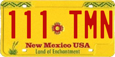 NM license plate 111TMN