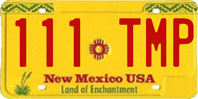 NM license plate 111TMP