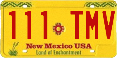 NM license plate 111TMV