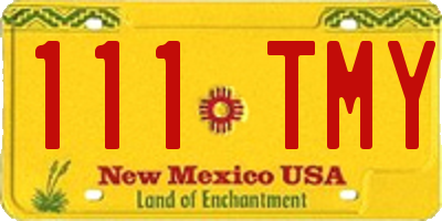 NM license plate 111TMY