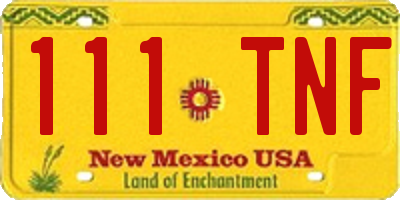 NM license plate 111TNF