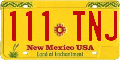 NM license plate 111TNJ