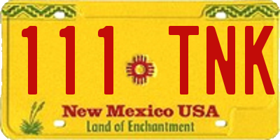 NM license plate 111TNK