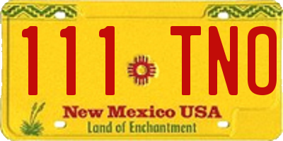 NM license plate 111TNO