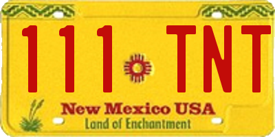 NM license plate 111TNT