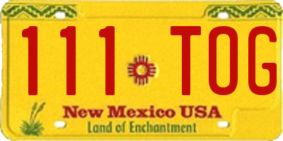 NM license plate 111TOG