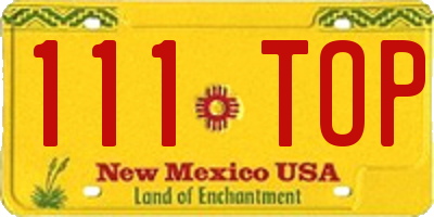 NM license plate 111TOP