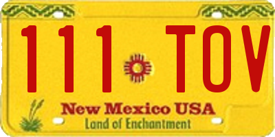 NM license plate 111TOV